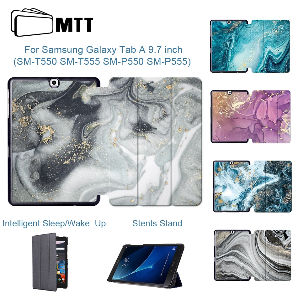 

MTT Marble PU Leather Case For Samsung Galaxy Tab A 9.7 inch Funda Magnetic Flip Stand Cover Tablet Case SM-T550 SM-T555 SM-P550