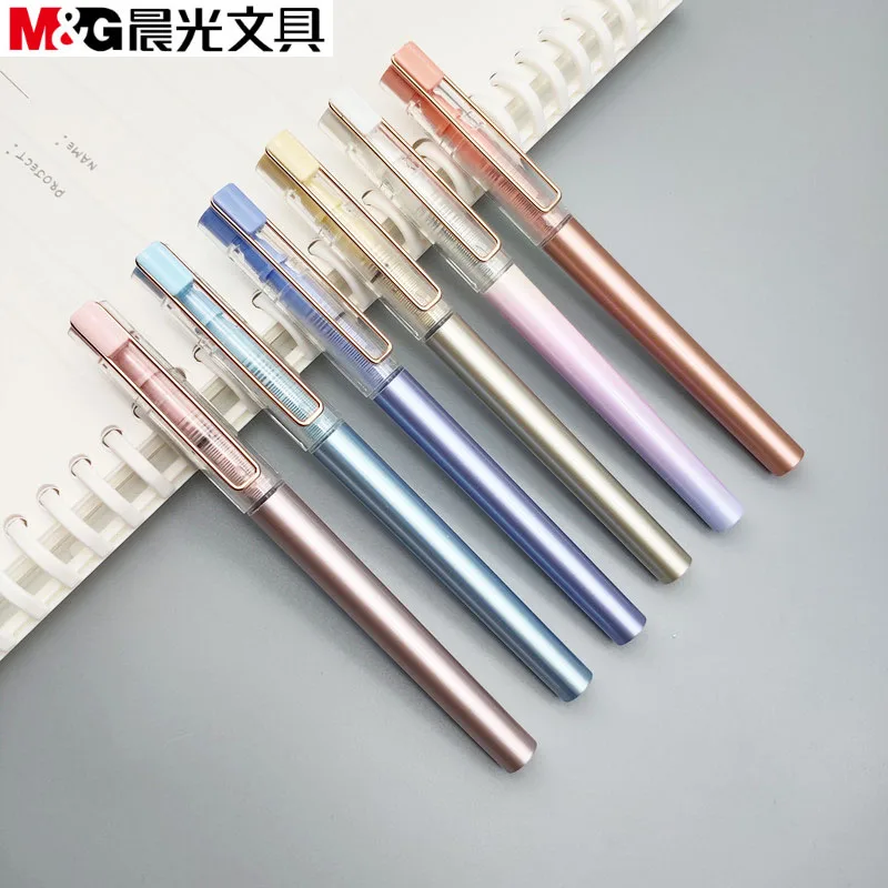 

Andstal 12pcs/lot Cute Starry Galaxy Roller Pen 0.5MM M&G Quick Dry Smooth Rollerball Fine Point Needle Tip Precision Point