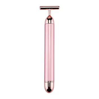 

27K Gold Bar T Type Electric Golden Beauty Stick V Face Artifact Facial Massage Stick Beauty Equipment Vibration Meter