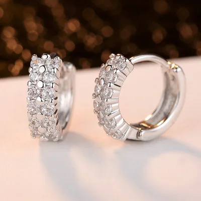 

Zircon Earrings Glamour Lady Round Earrings Engagement Jewelry Beautiful Gifts Fashion Glamour Exquisite Gifts Women Jewelry