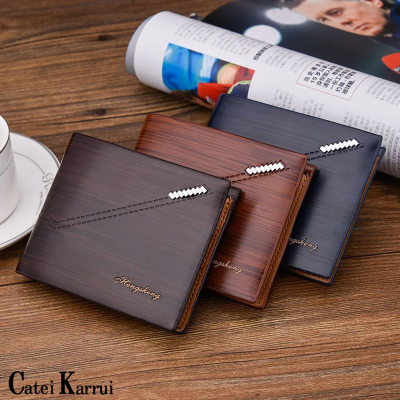 

NEW Anti-demagnetization short men wallet multifunctional European and American retro personality wallet embossed wallet
