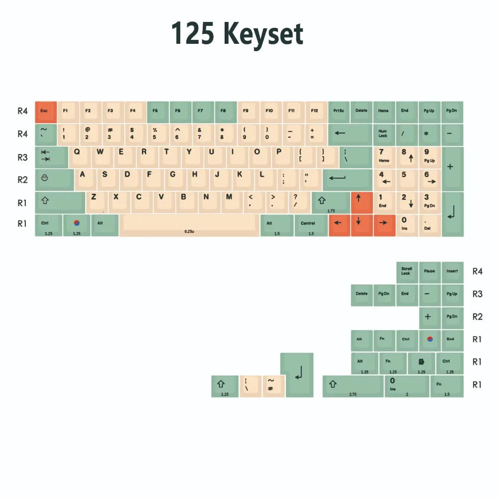 hami melon pbt keycaps alemão espanha reino unido francês iso para mx switches teclado filco