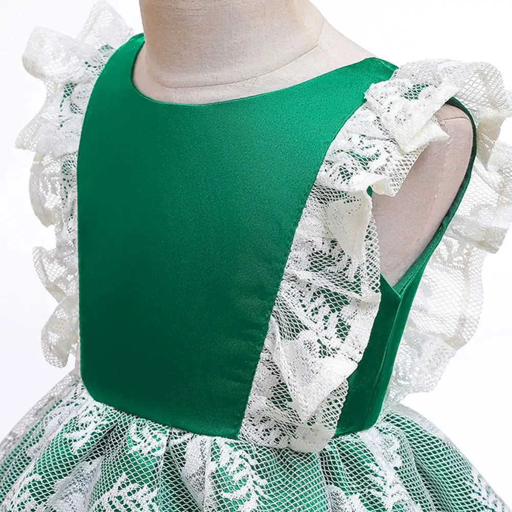 Одежда для маленьких девочек; Vestido; кружевное многослойное платье с оборками для девочек; платье-пачка для свадебной вечеринки; летние платья принцессы с открытой спиной для маленьких детей
