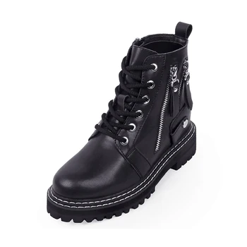 

Ankle Boots Women Ladies Chaussure Rubber Boots Woman 2020 Genuine Leather Fur Boot Female Metal Zipper Platform Shoes Woman New