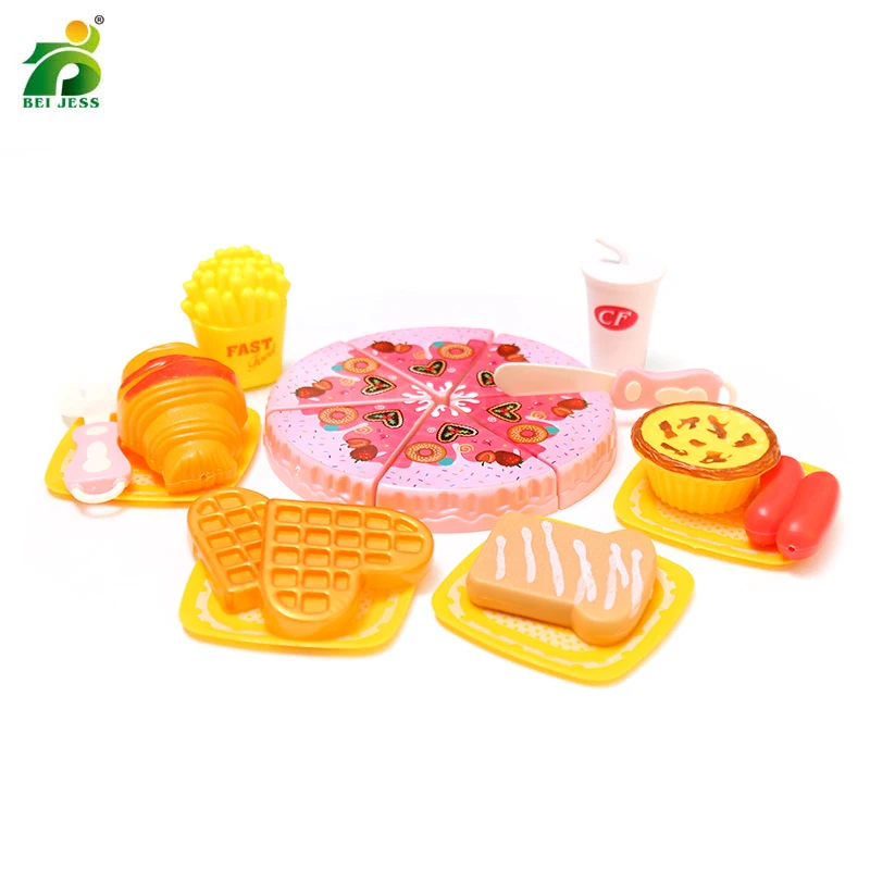 Kitchen Toy Pizza Miniature Food Pretend Play Girl Kids Childrens Educational-Toys Cake-Cutting
