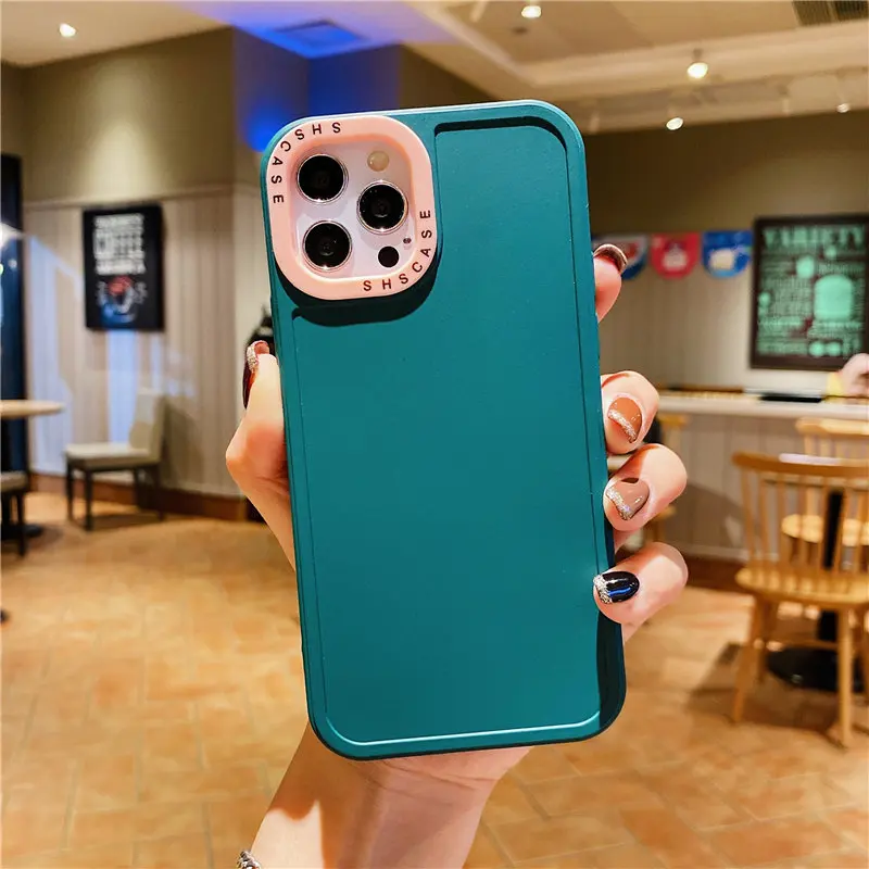Matte Candy Color Phone Case For iPhone 13 Pro Max XR XS Max X 7 8 Plus 12 11 Pro Max 13 Shockproof Soft Lens Protection Cover leather iphone 11 Pro Max case