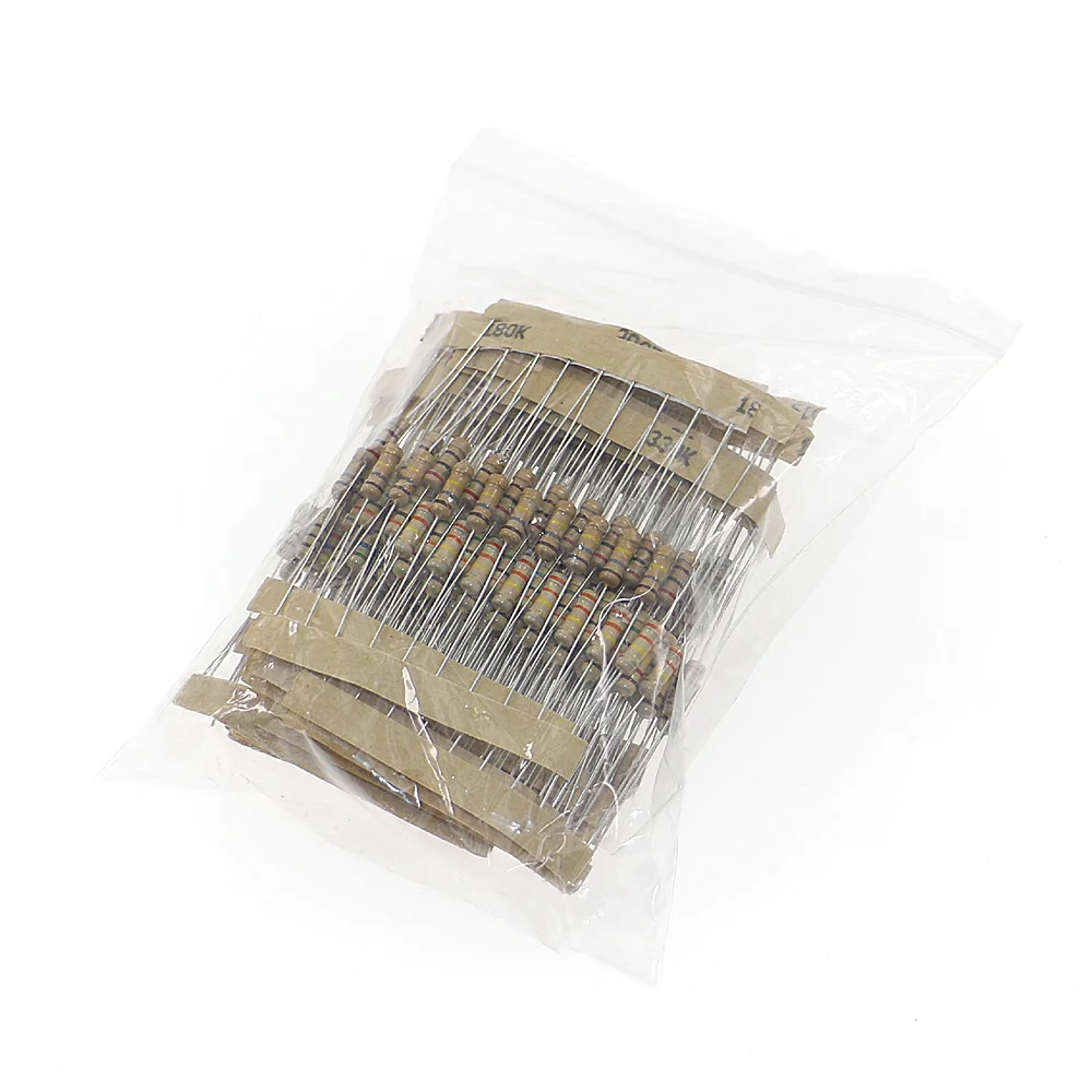 300pcs/lot 30 Value x 10pcs 1ohm-3M 1/2W Carbon Film Resistor kit set