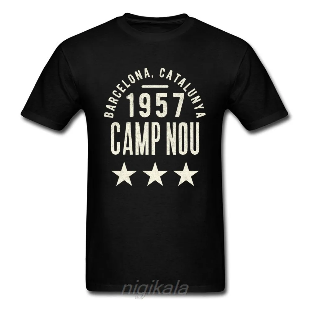 New Simple Style Tees Summer/Autumn Pure Cotton Crew Neck Tshirts Fitness Tight Barcelona 1957 T Shirt Men |