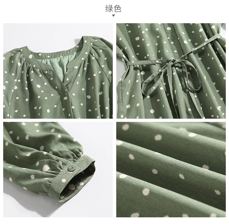 Новые осенние платья в горошек для грудного вскармливания Одежда для беременных женская пижама для беременных платье для кормящих Прямая