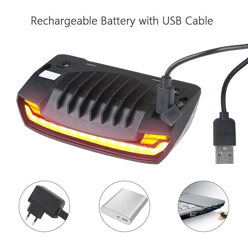 USB заряжаемый велосипедный беспроводной задний фонарь для велосипеда поворотник пульт дистанционного управления Безопасный светодиодный предупреждающий задний фонарь