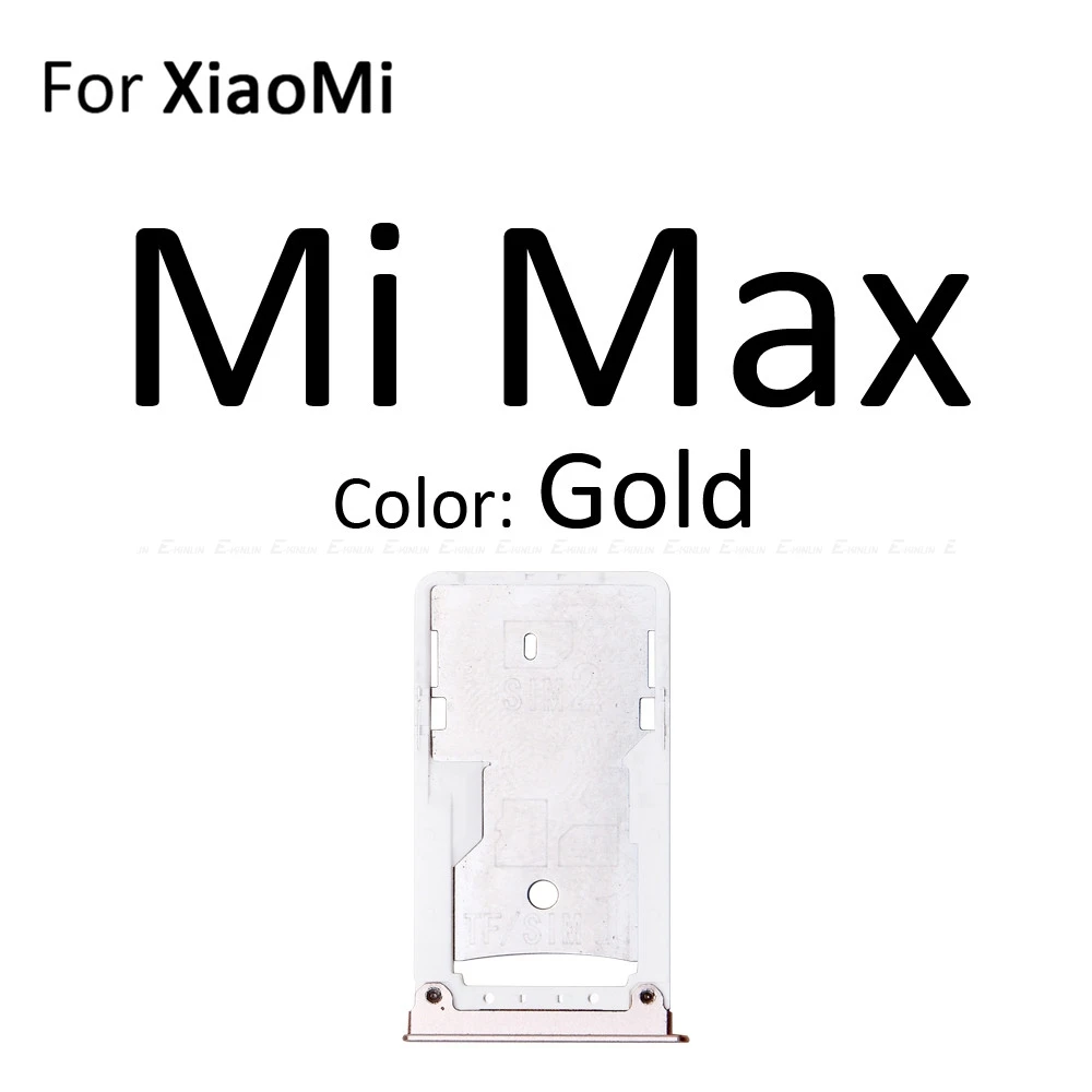 Высокое качество Micro SD/Sim карты лоток гнездо адаптер для Xiaomi Mi Max 3 2 Разъем Держатель Слот ридер контейнер запчасти - Цвет: For Mi Max Gold