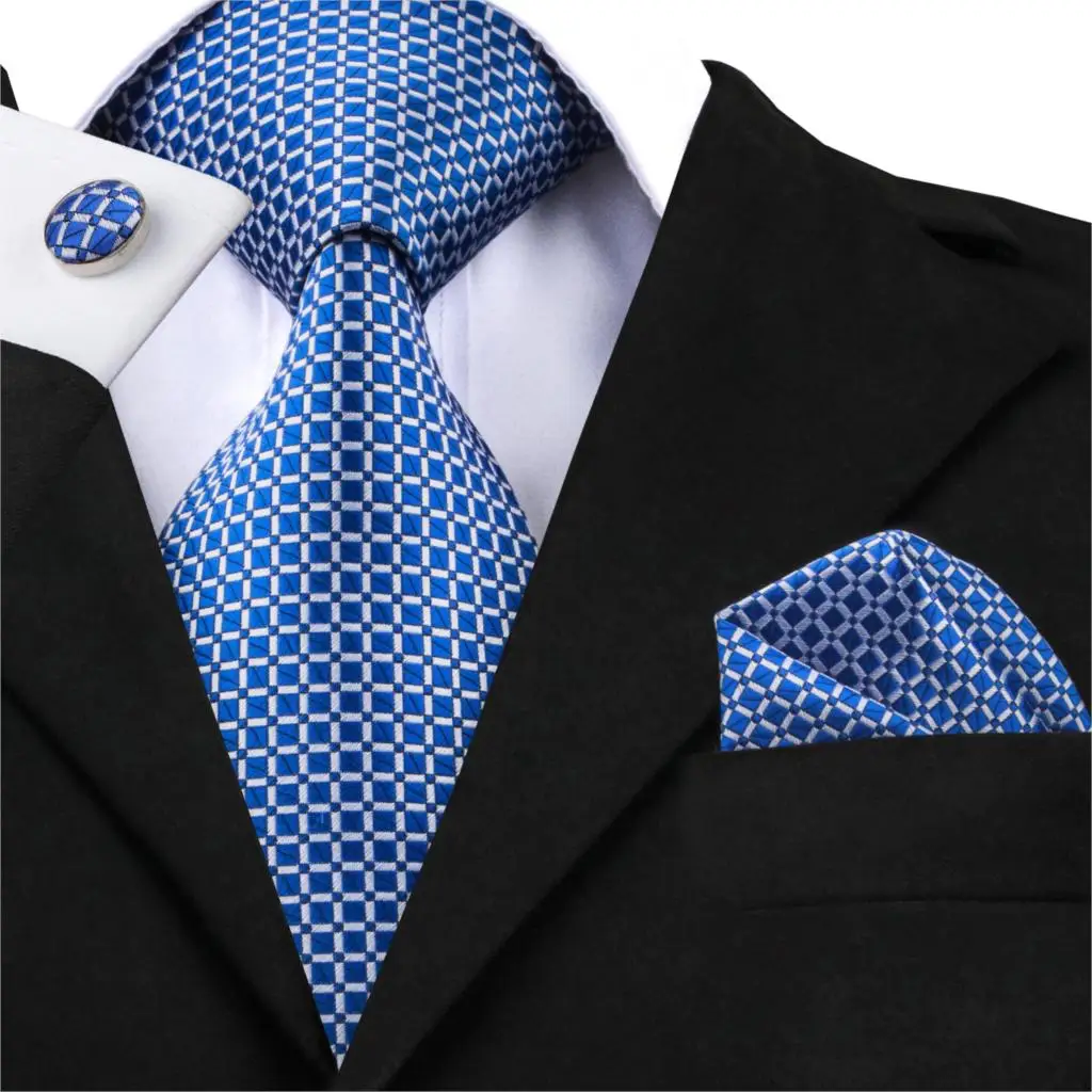 SN-1518 Hi-Tie классический серый галстук для мужчин Шелковый жаккардовый тканый галстук Hanky запонки набор для мужчин дизайнерские модные шелковые галстуки SN-1466 - Цвет: SN-1518