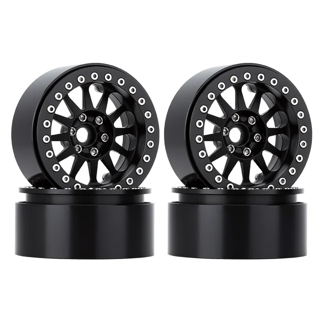 INJORA 4PCS 2.2" Metal Beadlock 12-Spokes Wheel Rim for RC Crawler Car Traxxas TRX4 TRX6 Axial SCX10 90046 RR10 Wraith
