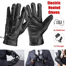 Зимние перчатки с электрическим подогревом, термальные перчатки для катания на лыжах, перчатки для езды на велосипеде и мотоцикле, теплые руки, перезаряжаемый аккумулятор, унисекс, черные, 1 пара