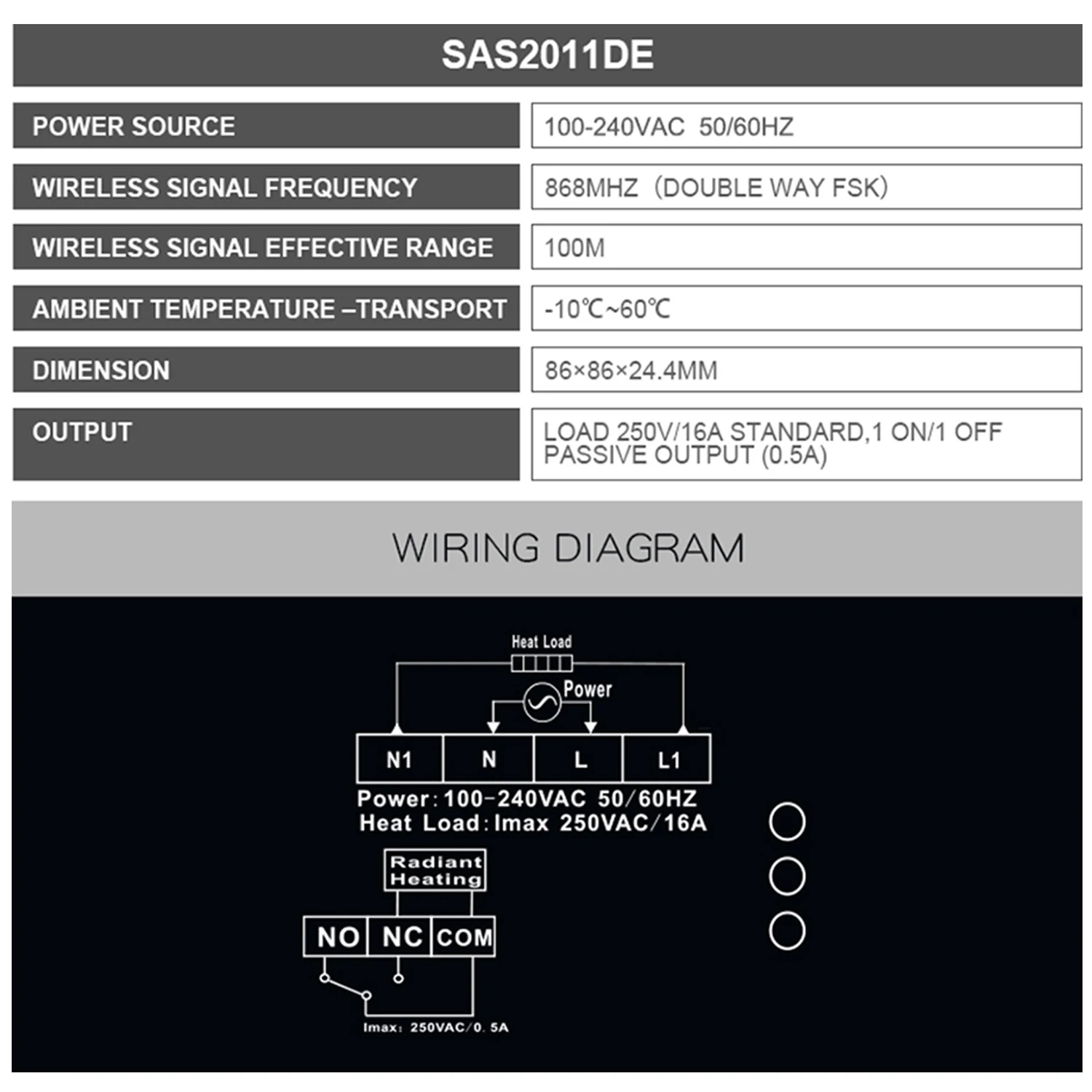SAS2011DE беспроводной умный термостат программируемый терморегулятор приложение голосовой пульт дистанционного управления настенное крепление ЖК сенсорный термометр