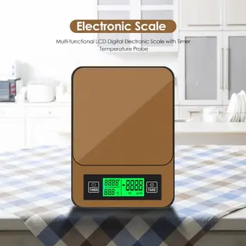 

Multi-functional High Precision Coffee Scale with Timer Electronic LCD Digital Kitchen Scale Probe Measuring Needle