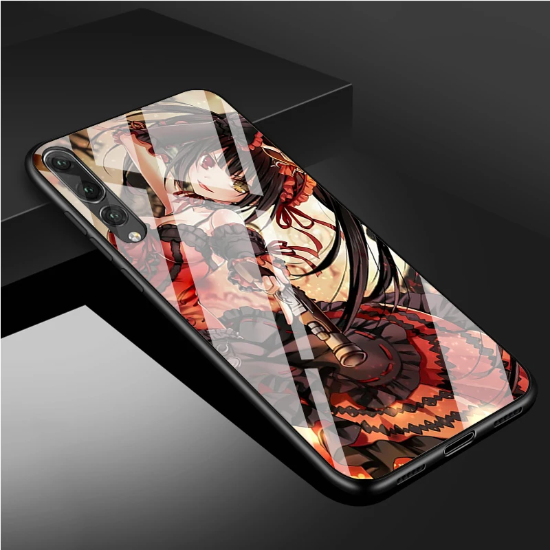 waterproof case for huawei Anime Mô Hình Kurumi Tokisaki Ngày Một Sống Đen Mềm Mại Ốp Lưng Điện Thoại Huawei 40 30 20 10 9 Lite Pro P thông Minh 2019 Y6 Prime2019 Y9 2018 silicone case for huawei phone