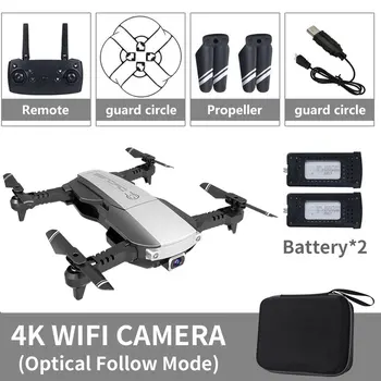 

LANSENXI-NVO Foldable 2.4GHz WiFi FPV Drone 4K Camera RC Drone Real-time Transmission Aircraft Toy with 2 Battery