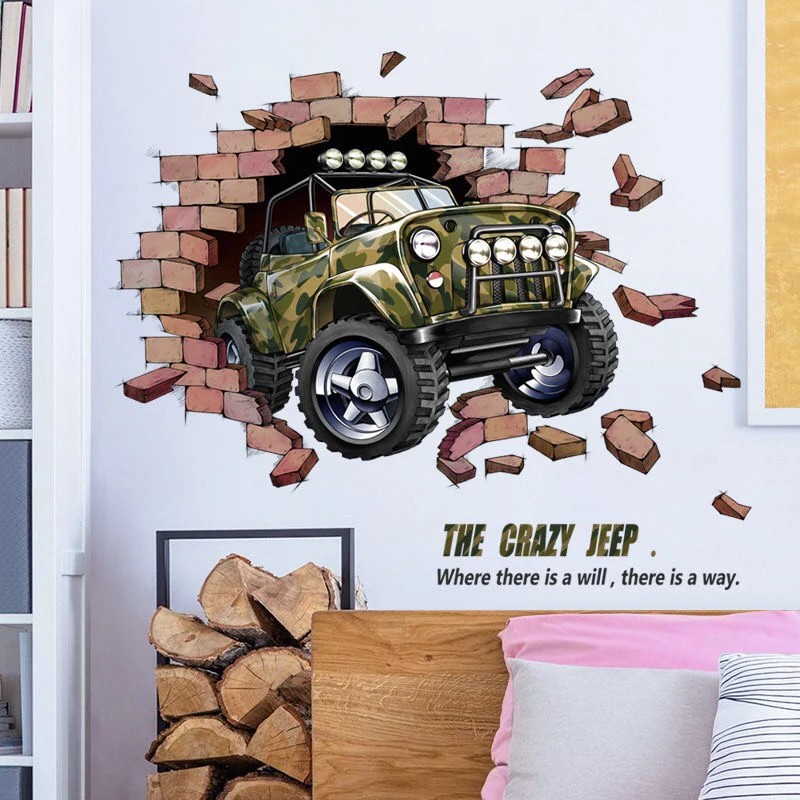 Bedroom Decoration Stickers 3d | 3d Wall Stickers Rooms Cars ...