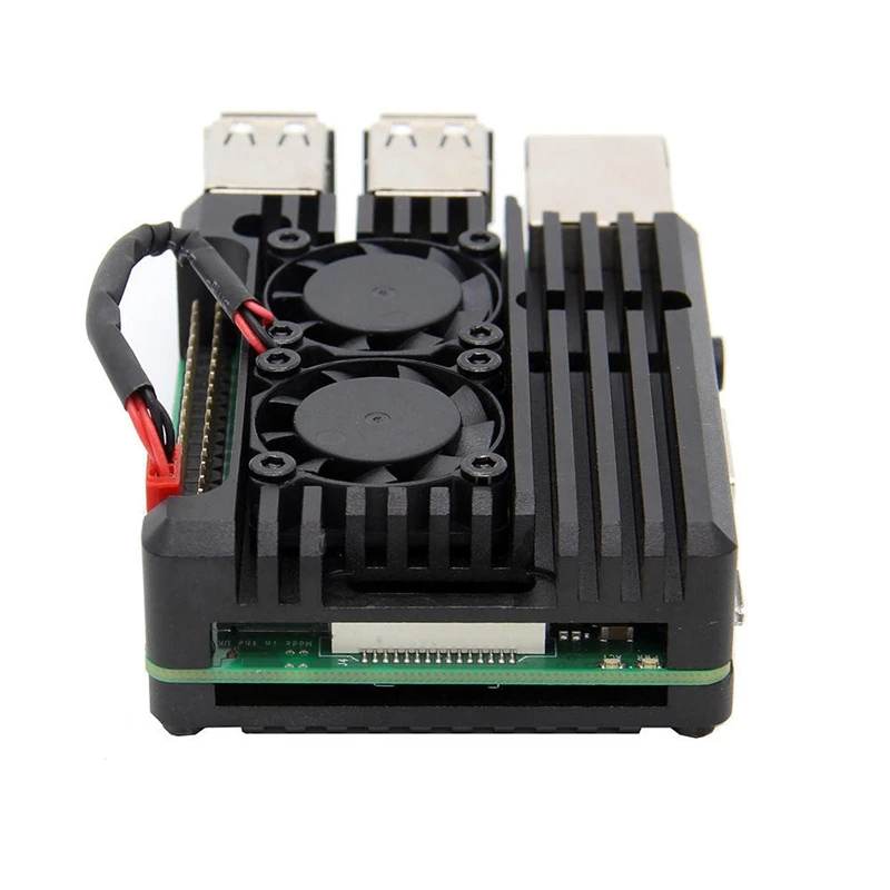 Новинка-чехол из алюминиевого сплава для Raspberry Pi 3B, металлический чехол для Raspberry Pi с двойным вентилятором, для Raspberry Pi 3 Model B+(Plus)/3B