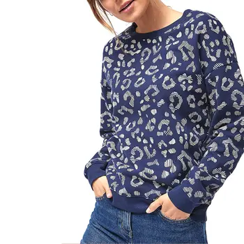 

Z Winter Autumn 3 Colors Women Harajuku Sweatshirt Leopard Long Sleeve Pullover Fahsion Pullovers O-neck Jumper Tops mujer