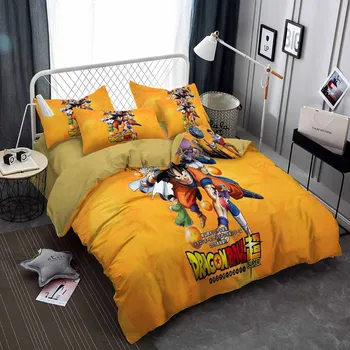 

Dragon Ball Bedding Set Son Goku Print Cartoon Anime Bed Cover Kids Boys Bedroom Decor Microfiber Duvet Cover Full Queen King