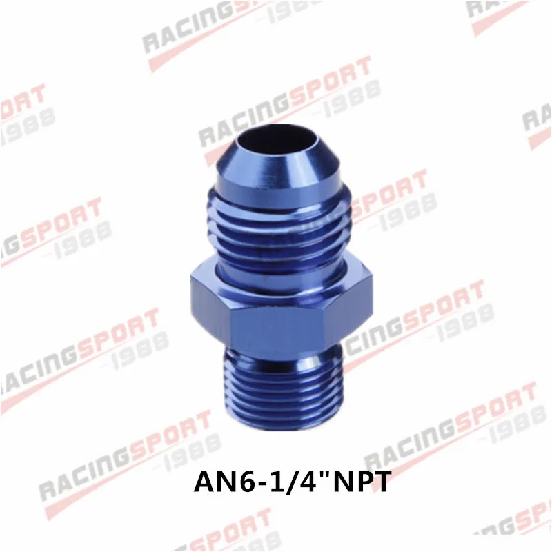 BLUE AN3 AN4 AN6 AN8 AN10 AN12 к NPT прямой топливный шланг адаптер Труба резьба фитинг - Цвет: BLUE