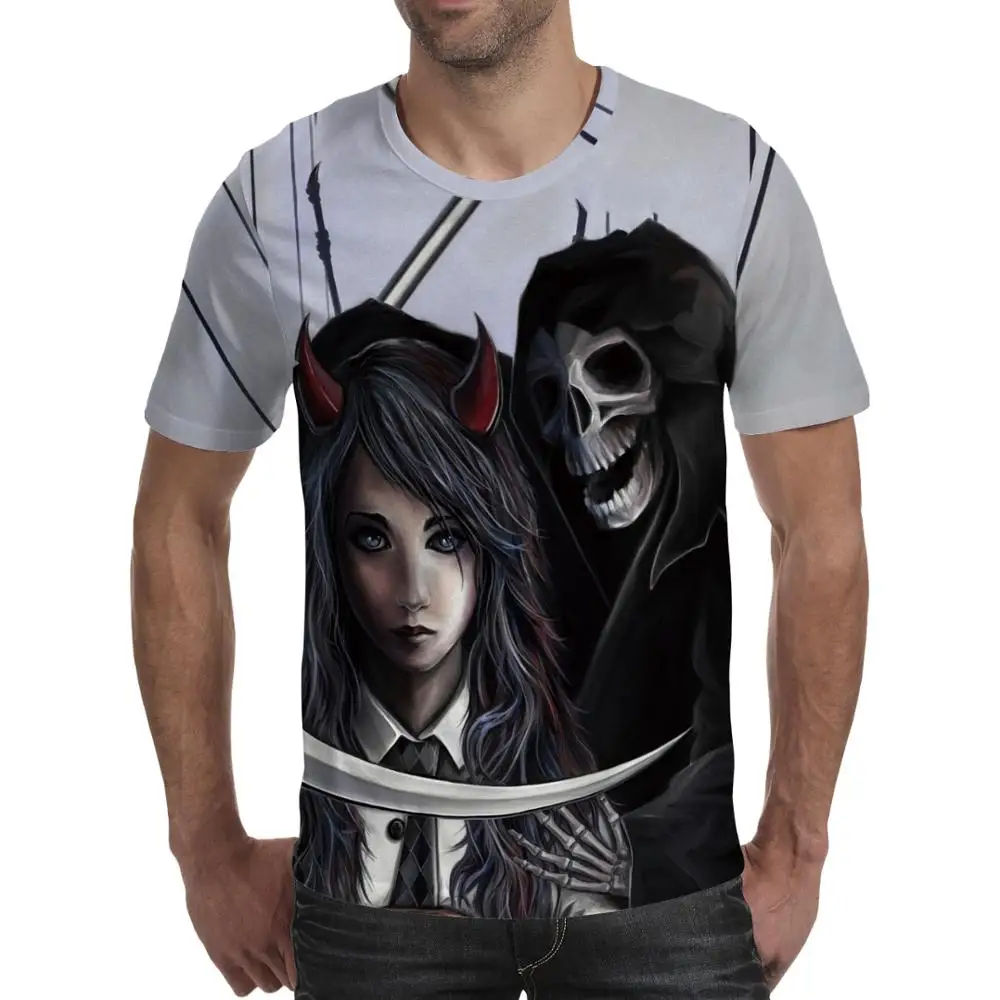 Новые повседневные Мрачный Жнец с принтом черепа 3Dshirts унисекс футболки коротким