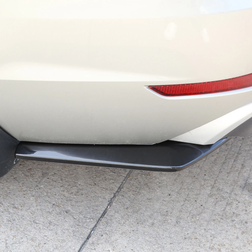 2 Pieces Universal Car Rear Bumper Lip Splitter Fins Spoiler Protector Black