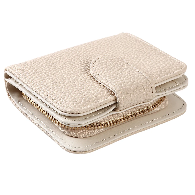 beige Женский кошелек для монет, женский маленький кожаный кошелек на молнии, двойной открытый мини кошелек для монет, держатель для карт, клатч, модные кошельки - Цвет: beige