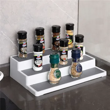 

Seasoning Rack Three-layer Ladder Spice Seasoning Food Toy Storage Shelf Kitchen Bathroom Sundries Cosmetics Storage Organizer