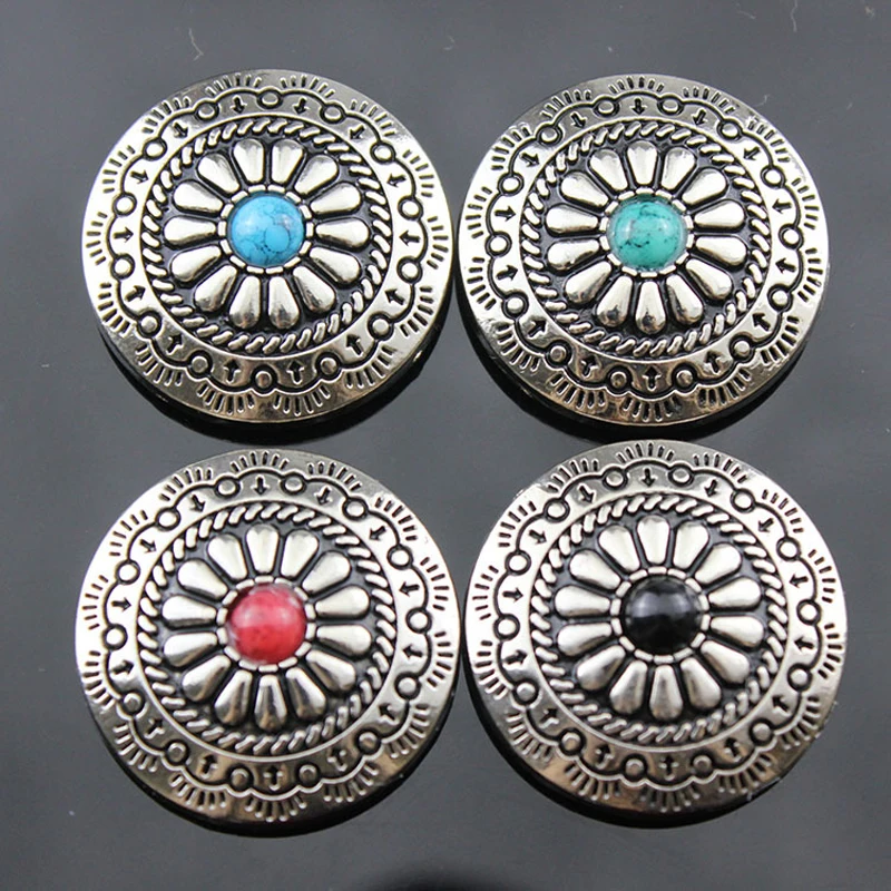 Snap Button Silver Metal Buttons Nail Rivet With Bead Decoration for Leathercraft Bag Snap Fastener Leather Sewing accessories