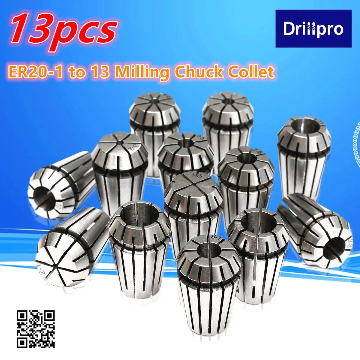 

13pcs 1-13mm ER20 CNC Carving Machine Milling Chuck Collets For CNC Engraving Machine Lathe Mill Tool