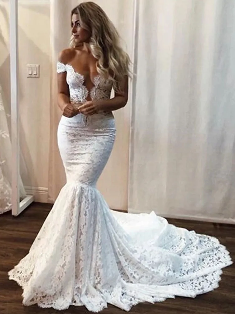 Слоновая кость LORIE, бохо, Русалка, свадебное платье, обнаженные Свадебные платья из фатина, свадебные платья с романтическими пуговицами, Vestidos de novia - Цвет: Слоновая кость