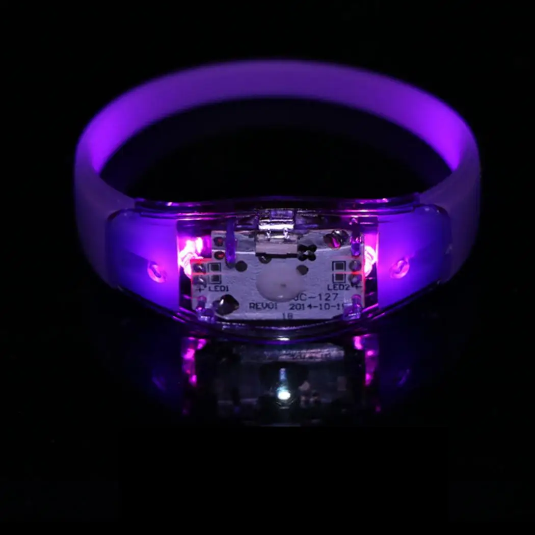 Reusable LED Flashing Light Up Bracelet Wristband Party Concert