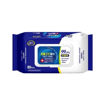 

Antibacterial Wet Wipe,Multi Surface Cleaning, Pack of 80, Toilet Tissue Moisturizing Wipes, Non-alcoholic Clean Hand