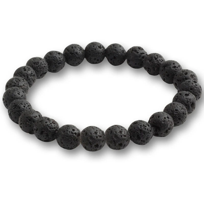 Volcanic Stone 8mm 6 мм, 8 мм, 10 мм, мужские браслеты с камнем тигровый глаз, очаровательные черные браслеты из лавы с диффузором эфирного масла, браслет из бисера, браслеты с натуральным камнем - Окраска металла: Volcanic Stone 8mm