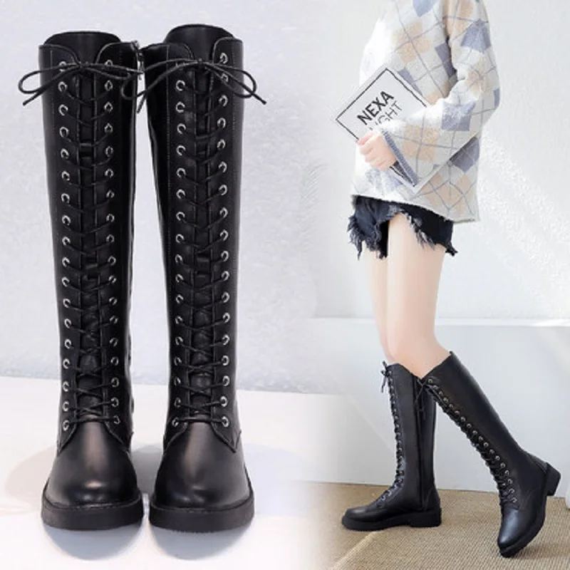 Winter new ladies fashion boots, versatile and comfortable, still straps, long tube thick with non-slip Korean women's boots