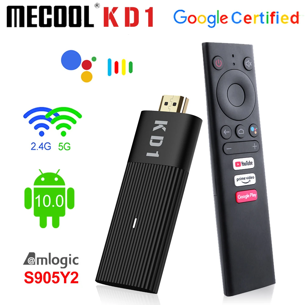 Mecool Kd1 Tv Stick Amlogic S905y2 Tv Box Android 10 2gb 16gb Support  Google Certified Voice 1080p 4k 2.4g\u00265g Wifi Bt Tv Dongle - Tv Stick -  AliExpress