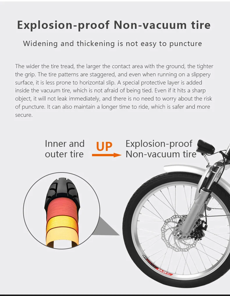 Excellent MYATU 2019 New Arrival Electric Bicycle 20 Inched 8AH Folding Moped Electric Bike Inflatable Rubber Tire With Disc Brake 11