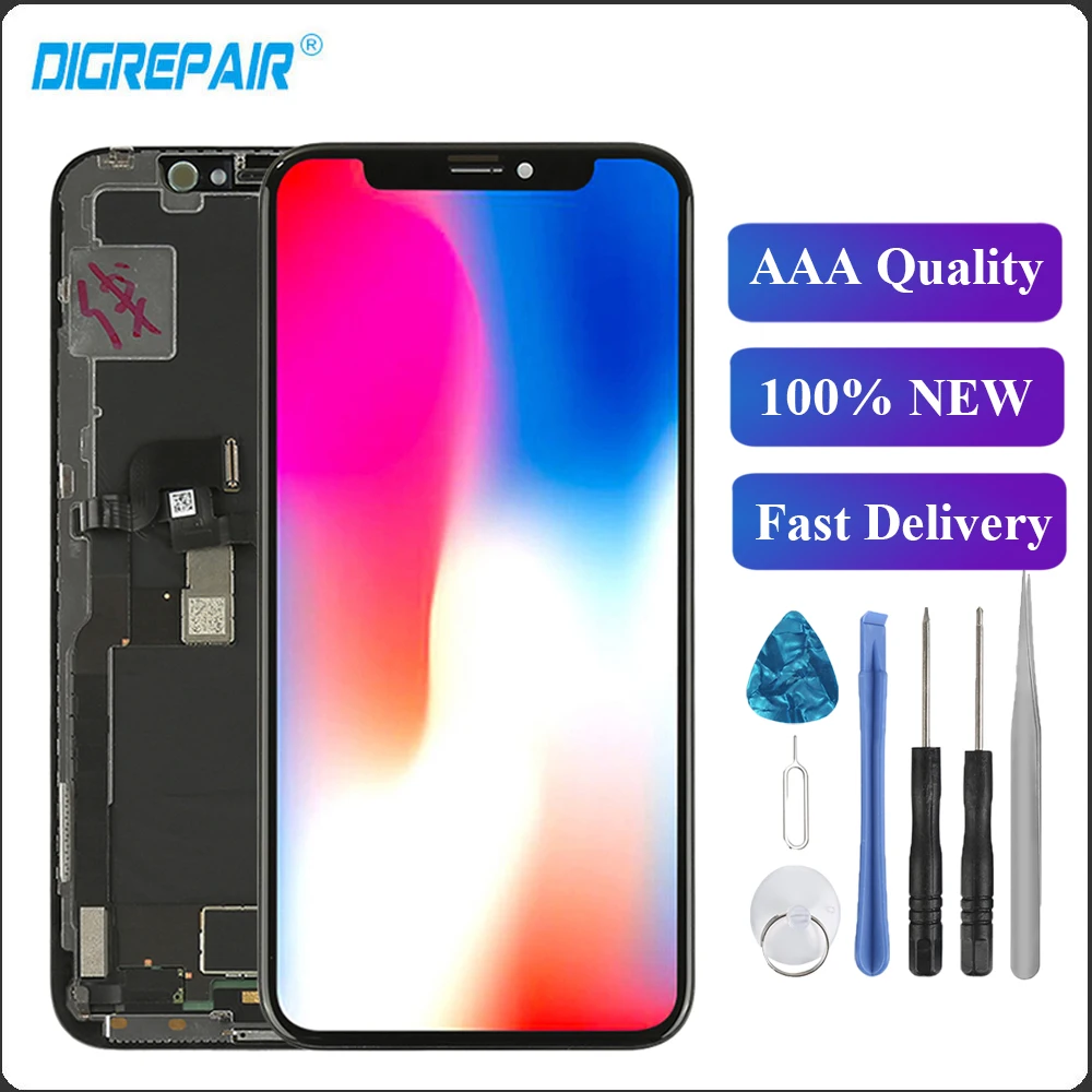 5,8" для iPhone X ЖК-дисплей с сенсорным экраном дигитайзер распознавание лица сборка для iPhone X Сменный ЖК-дисплей