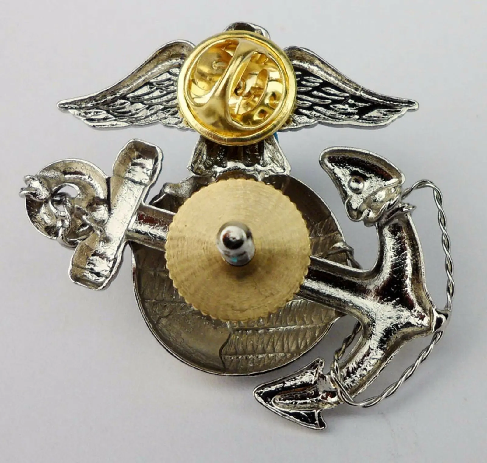 tomwang2012. US Marine Corps officer Dress Cap Badge Pin Insignia USMC CAP BADGE Gold/Silver