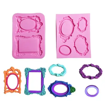 

2Pcs DIY Photo Frame Keychain Pendant Resin Molds Slilcone UV Resin Molds Jewelry Making Tools Art Crafts
