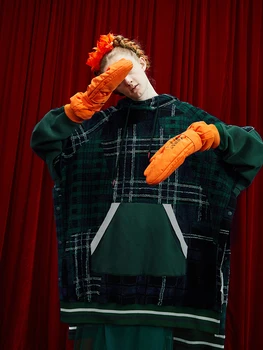 

AIGYPTOS 2020 Autumn And Winter Original Design Women's New Ink Green Warm Thick Woolen Long Hooded Sweatshirt Hoodies