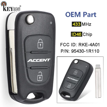 Keyforkess 433MHz ID46 Chip RKE-4A01 P/N: OEM parti OEM vibrazione telecomando portachiavi per Hyundai Accent Solaris 2011 2012 2013 2014