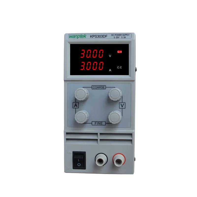 

Hot KPS303DF 30V3A 110V-230V 0.1V/0.001A EU LED Digital Adjustable Switch DC Power Supply mA display