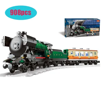 

908Pcs Compatible lepining Technic Series Emerald Night Train Model Building Kit Block Bricks Toys Christmas gift 21005