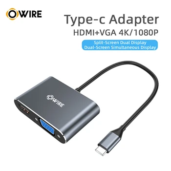 

OWIRE Type C to HDMI 4K Thunderbolt 3 USB C HDMI VGA Adapter for Samsung Galaxy S10/S9/S8 Huawei Mate 20/P30 Pro