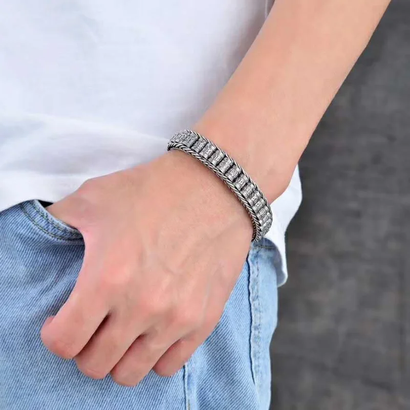 新着 ジュエリー アクセサリー シルバースターリングブレスレットユニシルバーargent sterling bracelet avec uni  argent ab1145s191cm