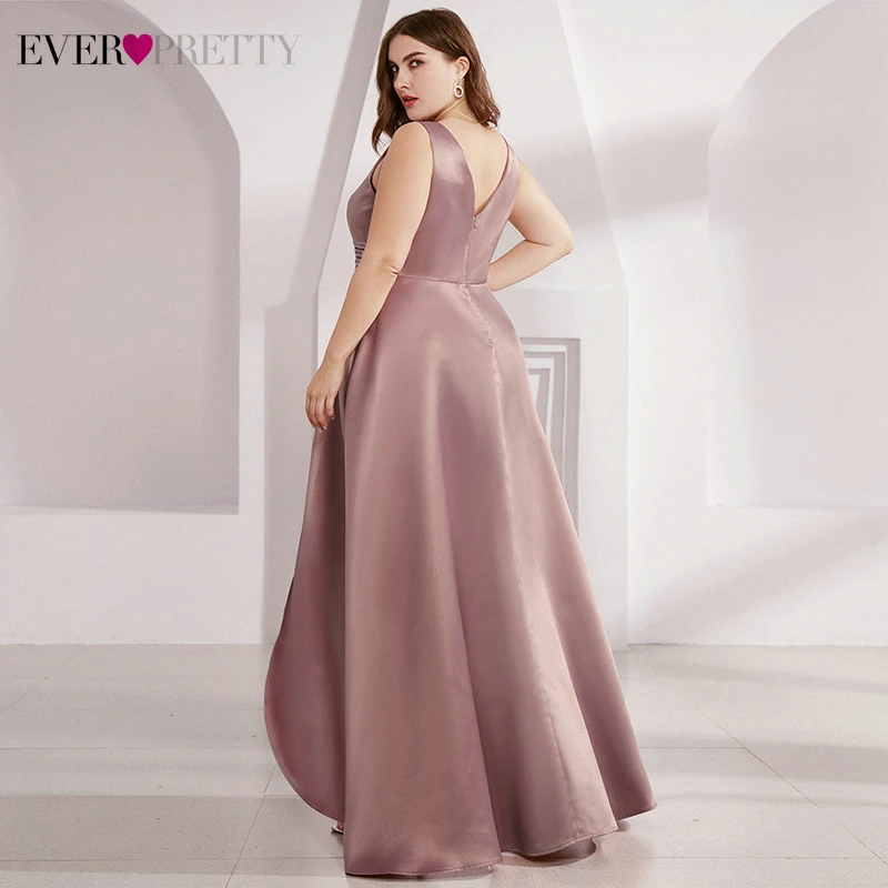 Satin Prom Dresses Long Ever Pretty Sleeveless Asymmetrical Darped Double V-Neck Sequined Spakle Formal Party Gowns Robe Gala